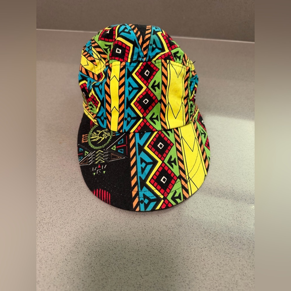 Vintage 1990’s Stussy Capz Colorful Aztec Print Baseball Cap - Multicolor